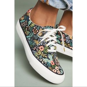 Keds Rifle Paper Co Blue Floral Lace up Sz 7.5